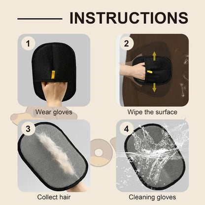 Reusable Cat Grooming Gloves Electrostatic Pet Hair Removal Mitts Cat Dog Hair Remover Brush Sticking Device Home Hair Scraper
